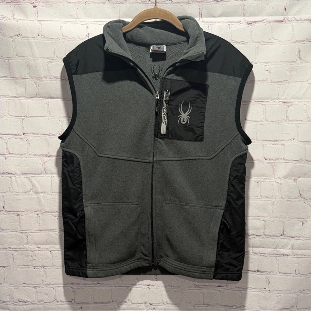 Spyder‎ Kids Boys Charcoal and Black Fleece Vest Size XL